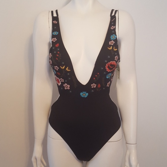 Gianni Bini Senorita plunge one piece swimsuit - Picture 3 of 10